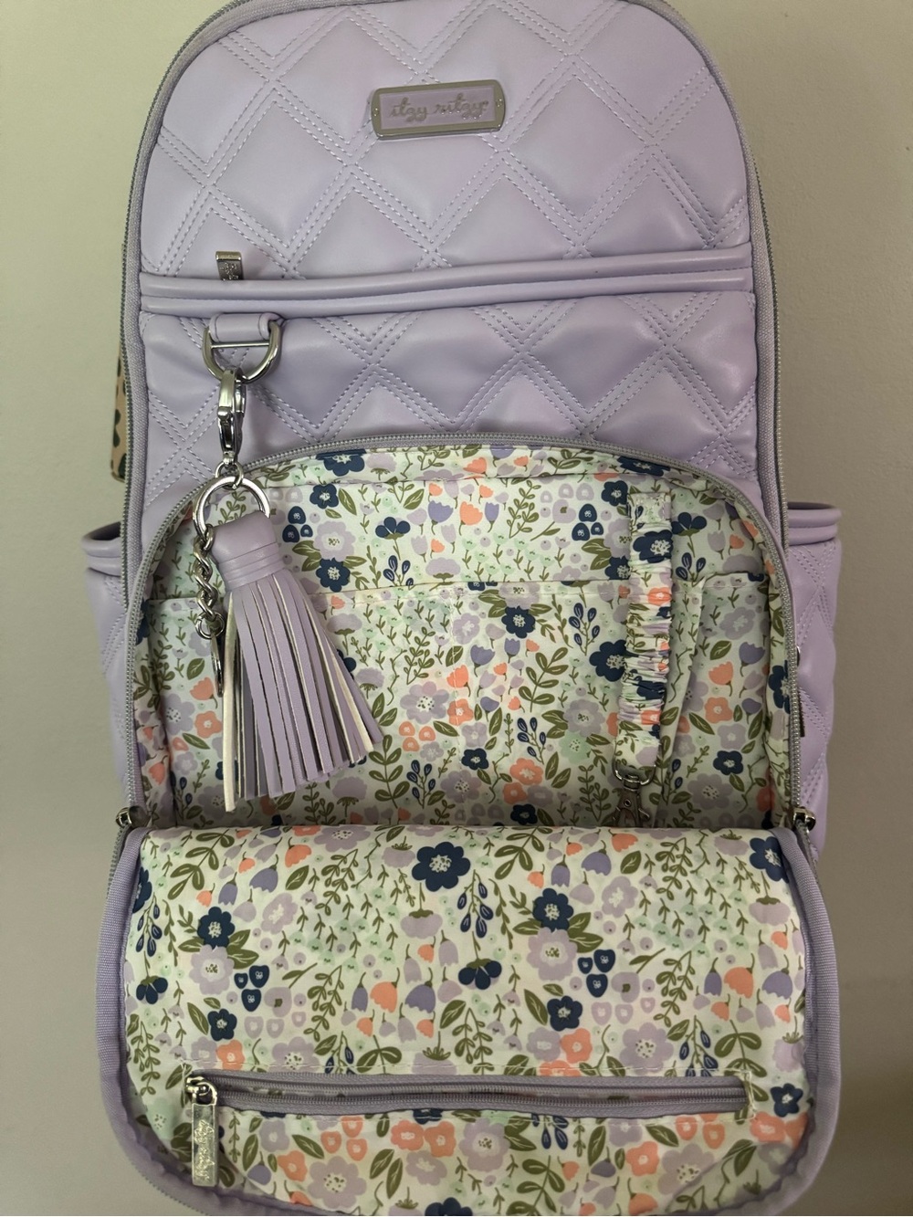 Itzy Ritzy Quilted Lavender Backpack - Picture 5 of 5